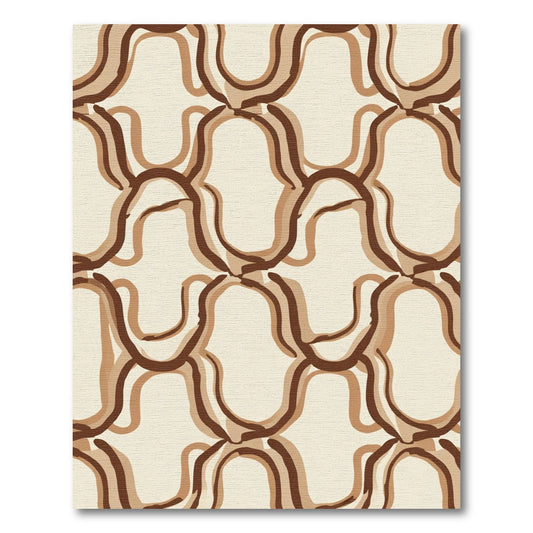Striped Organic Swirl Brown Rug