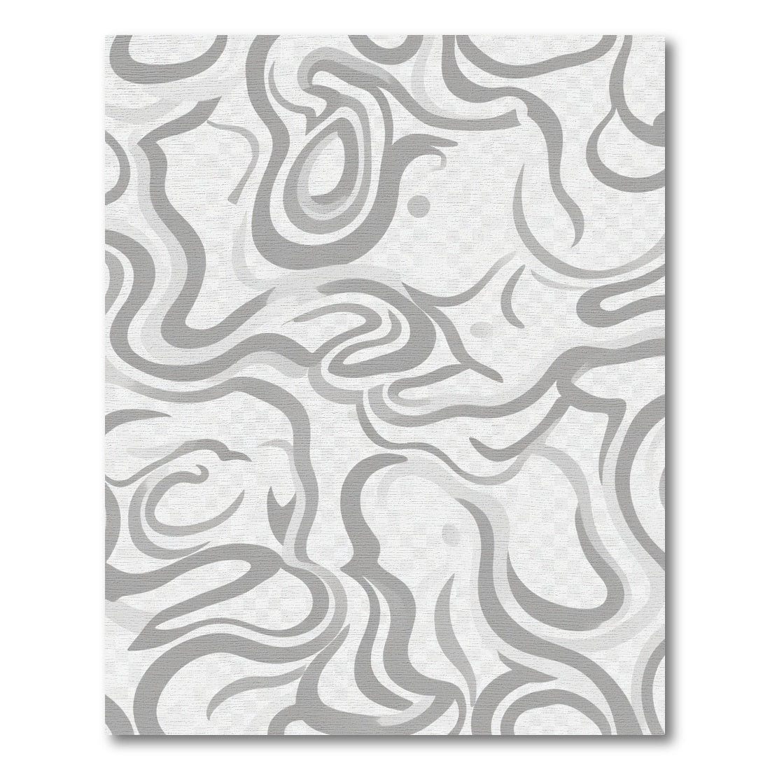 Abstract Gray Swirls Rug