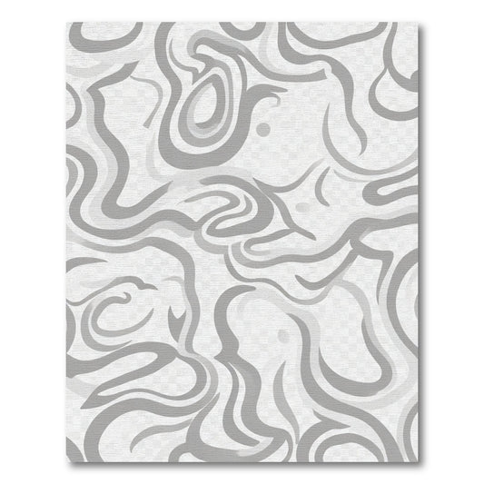 Abstract Gray Swirls Rug