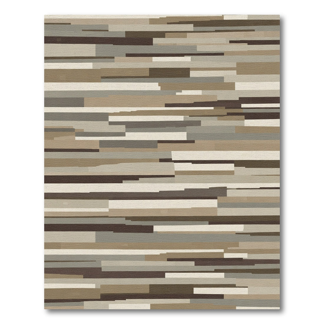 Earthy Tone Horizontal Stripe Collection Rug
