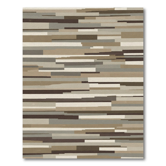 Earthy Tone Horizontal Stripe Collection Rug