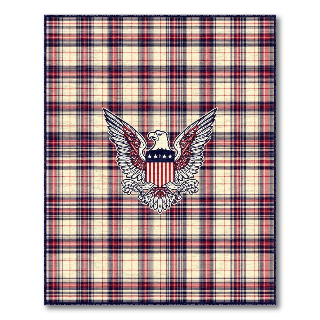 Patriotic Eagle Plaid Area Rug