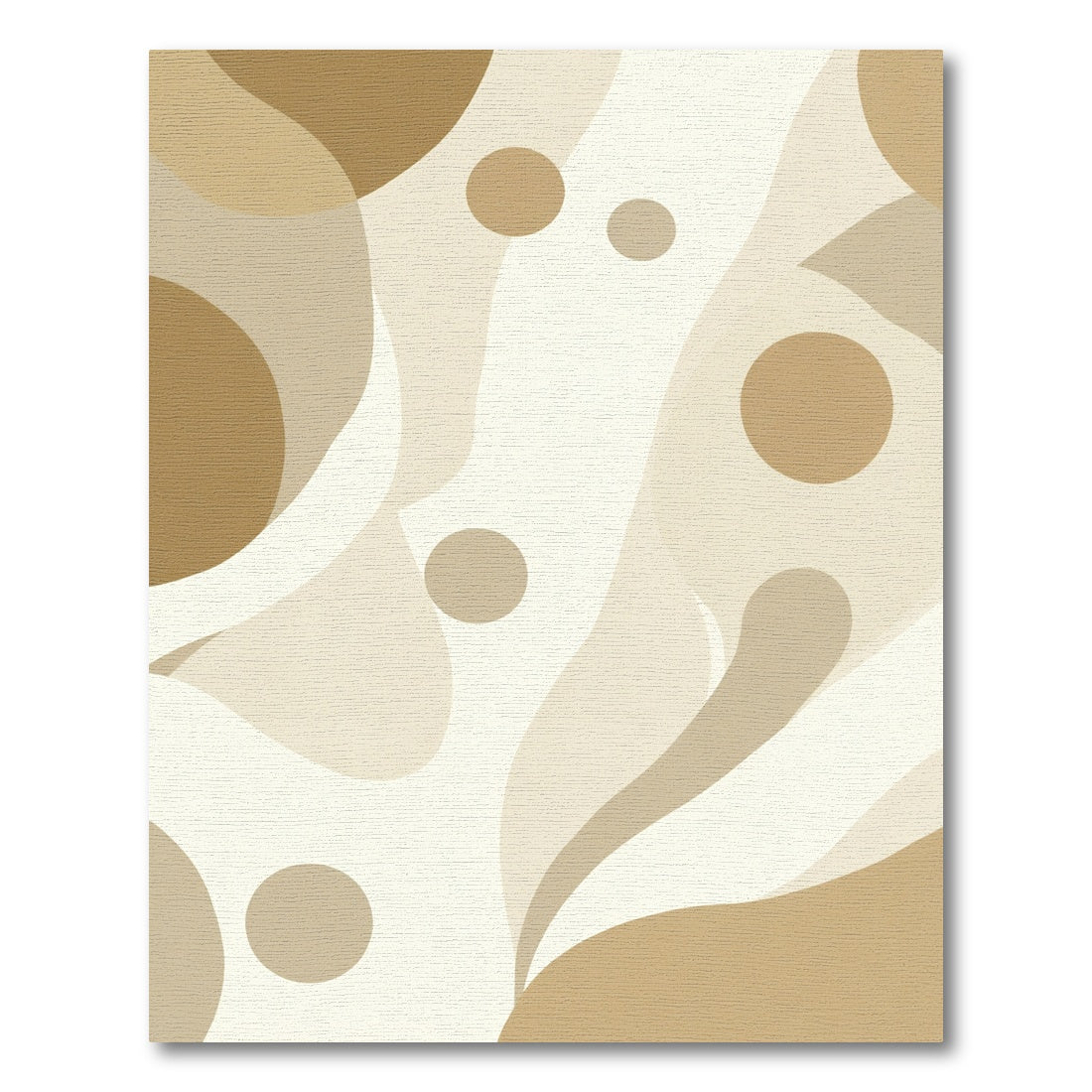 Brown Beige Abstract Organic Shapes Rug