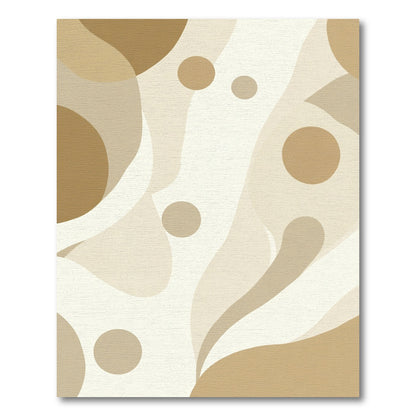 Brown Beige Abstract Organic Shapes Rug
