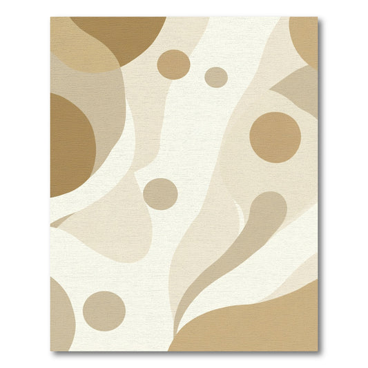Brown Beige Abstract Organic Shapes Rug