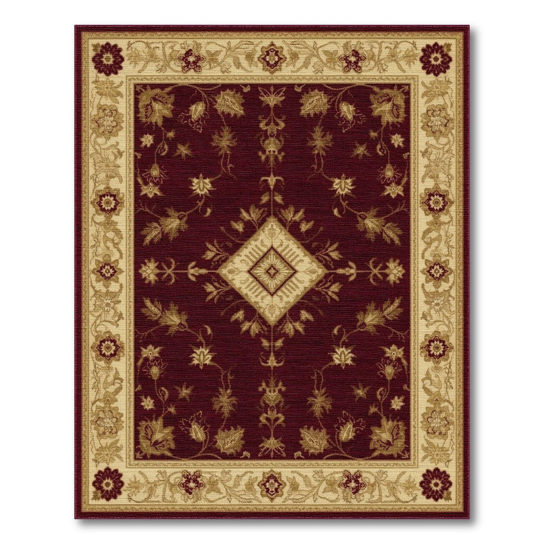 Red Persian Floral Medallion No. 40 Area Rug