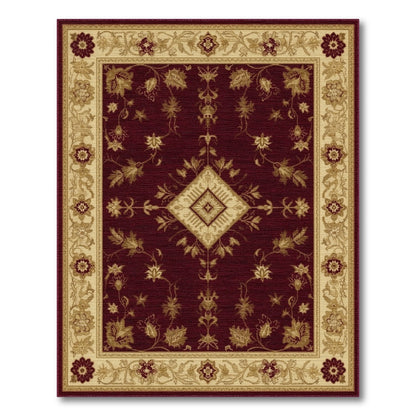 Red Persian Floral Medallion No. 40 Area Rug