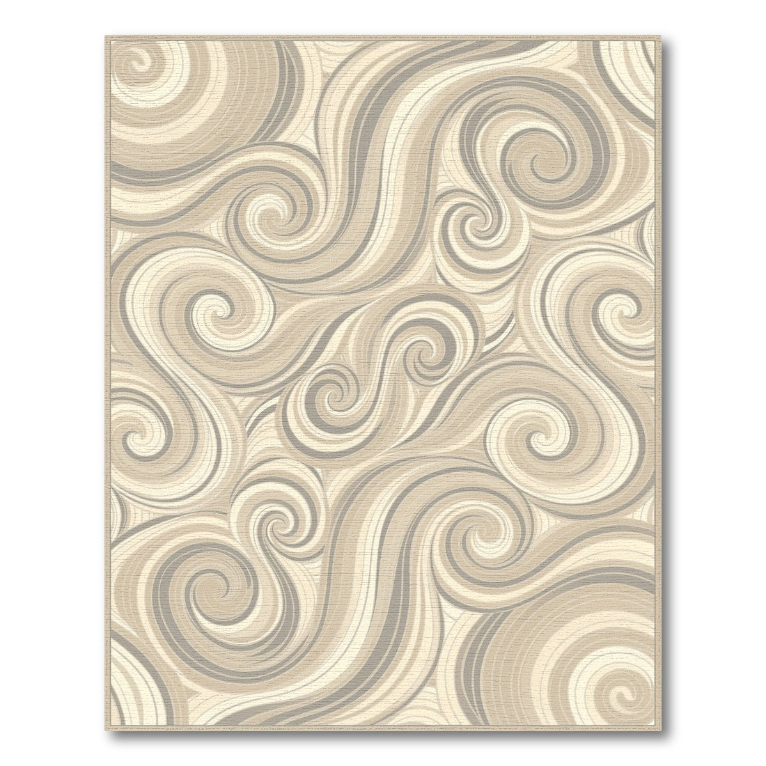 Swirl Beige and Neutral Beige Swirl Abstract Area Rug