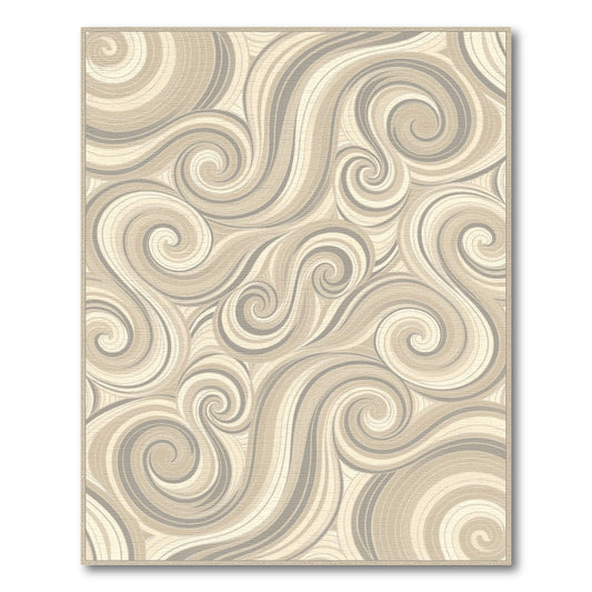 Swirl Beige and Neutral Beige Swirl Abstract Area Rug