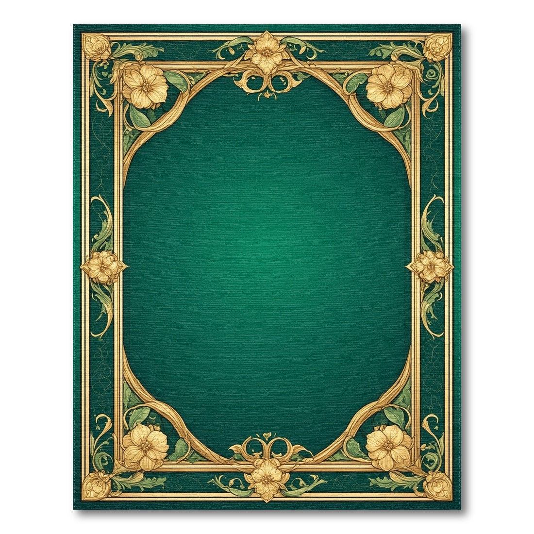 Emerald Green Floral Vintage Area Rug