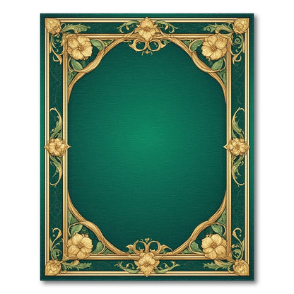 Emerald Green Floral Vintage Area Rug