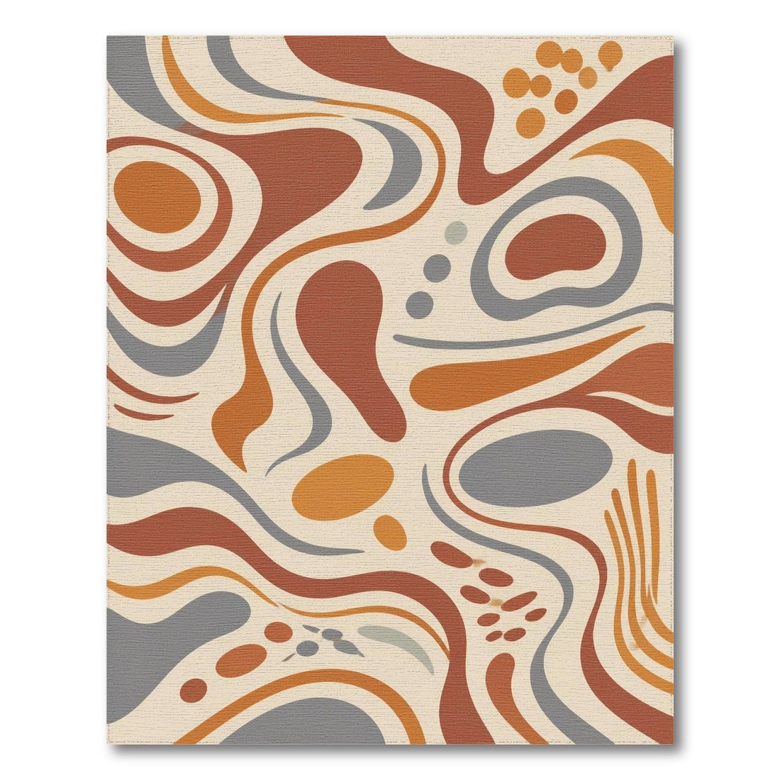 Brown and Tan Earthy Abstract Swirl Area Rug