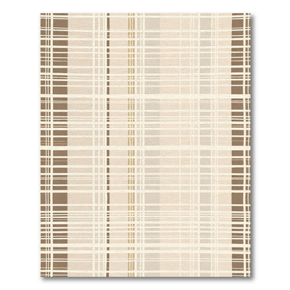 Earthy Beige Vertical Stripe Grid Rug