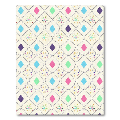 Joyful Diamond Dots Rhombus Cascade Rug
