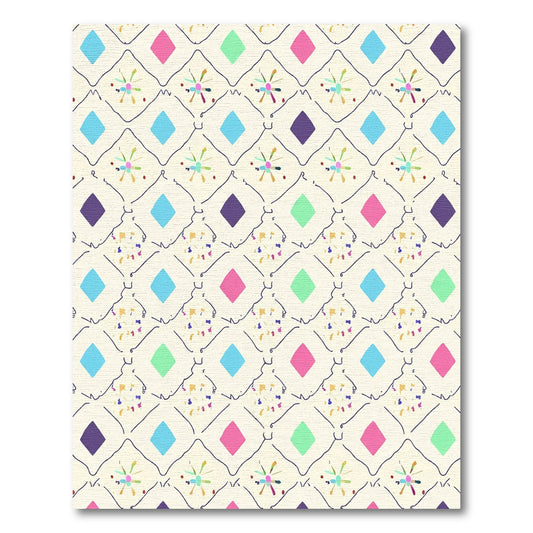 Joyful Diamond Dots Rhombus Cascade Rug