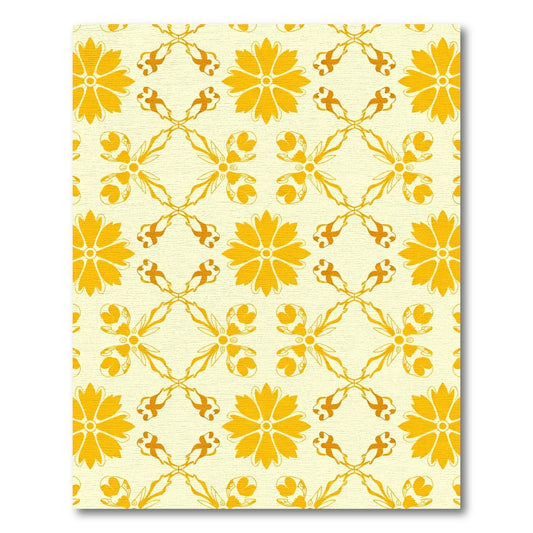 Golden Floral Lattice Outline Rug