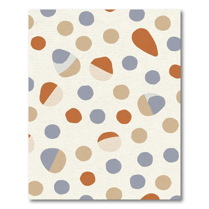 Terracotta Blue Pebble Scatter Rug