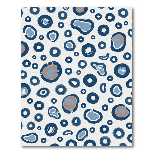 Navy Blue Abstract Spot Scatter Rug
