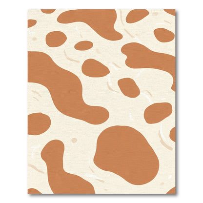 Brown Cream Abstract Blobs Rug
