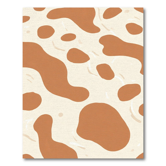 Brown Cream Abstract Blobs Rug