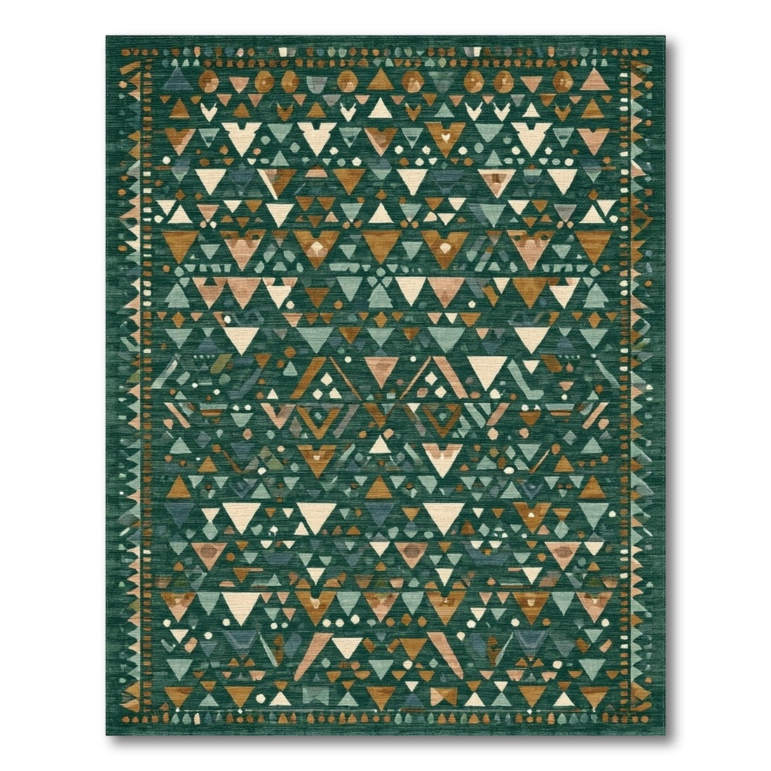 Green Heritage Tribal Green Heritage Tribal Geometric Area Rug