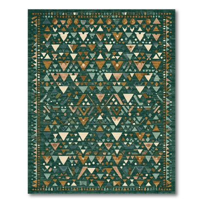 Green Heritage Tribal Green Heritage Tribal Geometric Area Rug