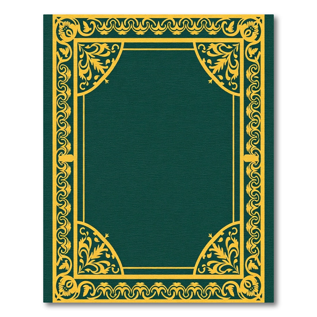Gold Leaf Scroll Frame Elegant Border Rug