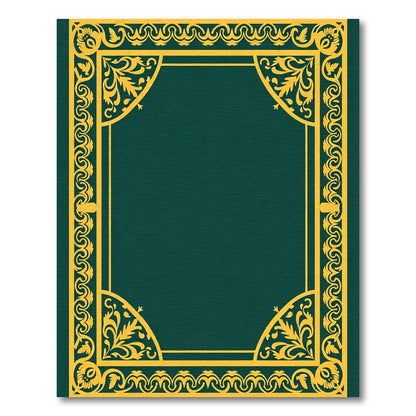Gold Leaf Scroll Frame Elegant Border Rug
