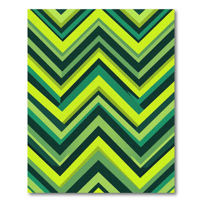 Vivid Green Chevron Stripes Rug