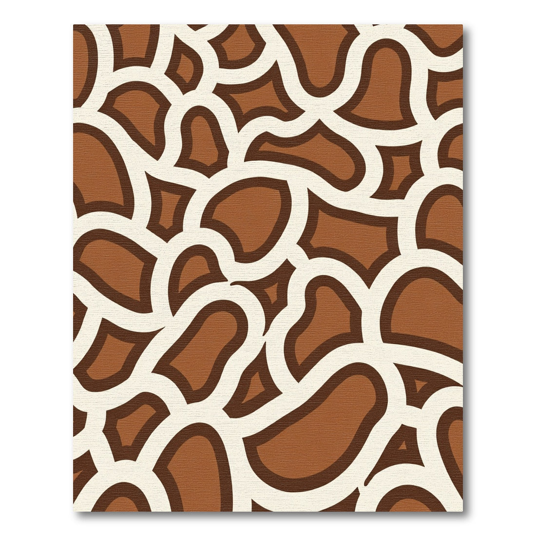 Brown Cream Organic Mid Century Rug