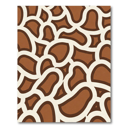 Brown Cream Organic Mid Century Rug