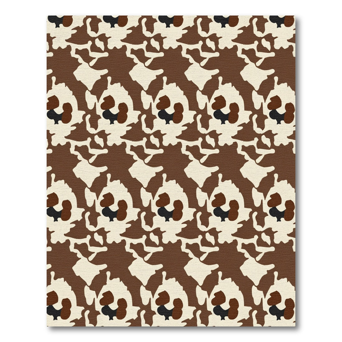 Brown and Cream Abstract Camouflage Rug
