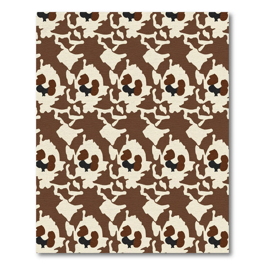 Brown and Cream Abstract Camouflage Rug