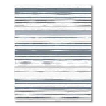 Coastal Blue Gray Stripe Rug