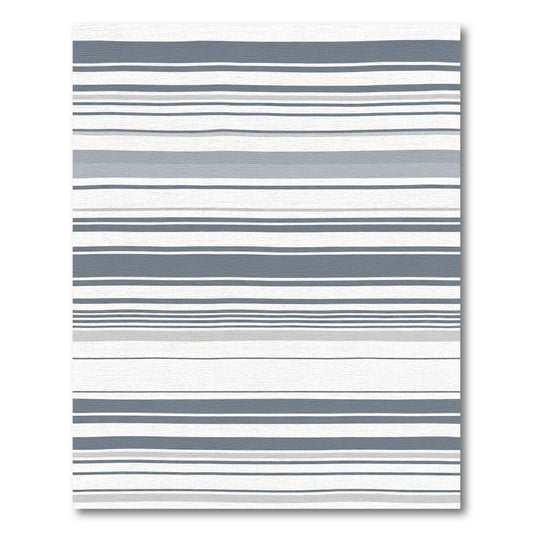Coastal Blue Gray Stripe Rug