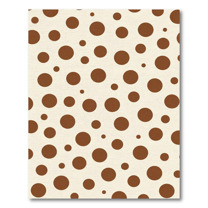 Brown Dot Cream Contemporary Circle Rug