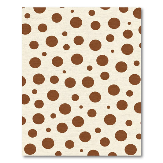Brown Dot Cream Contemporary Circle Rug
