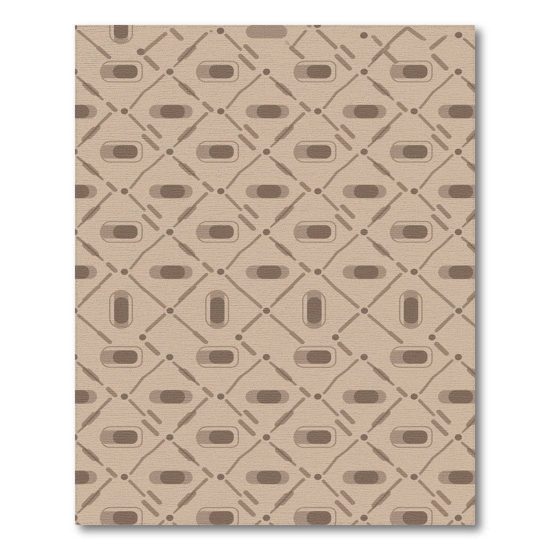 Beige Geometric Lattice Area Rug