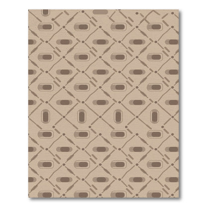 Beige Geometric Lattice Area Rug