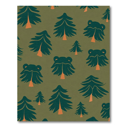 Forest Pine Tree Bear Abstract Rug