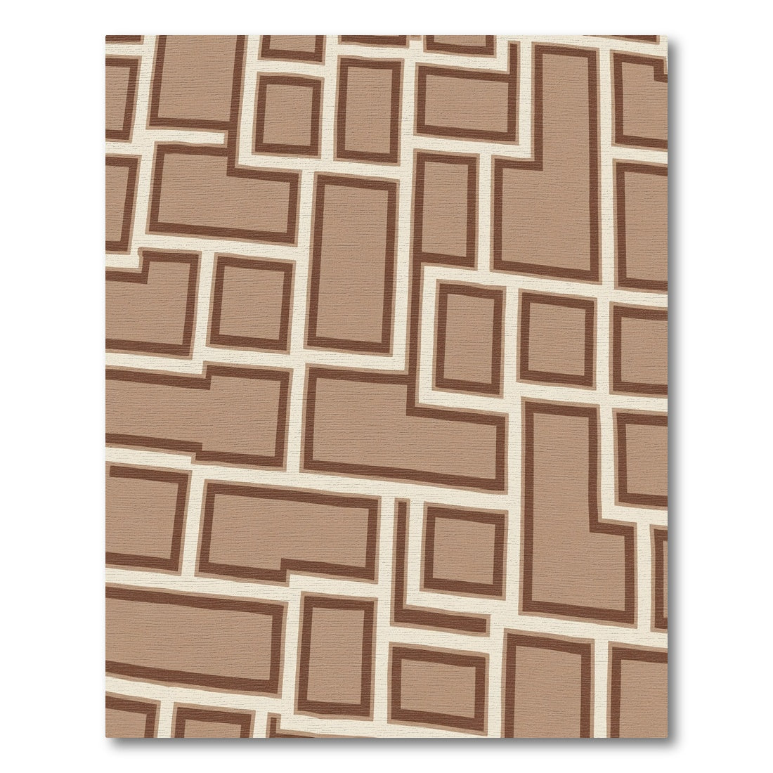 Earthy Blocks Geometric Grid Rug