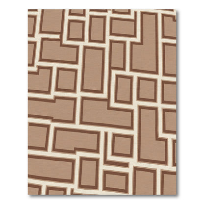 Earthy Blocks Geometric Grid Rug