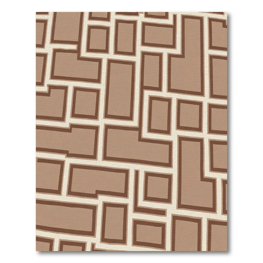 Earthy Blocks Geometric Grid Rug