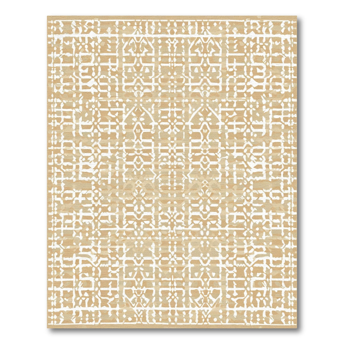 Rustic Beige Intricate Lattice Rug