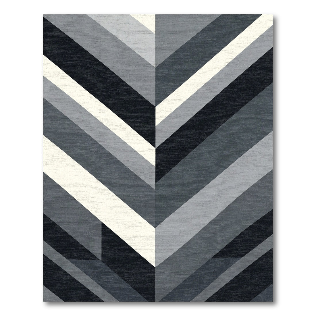 Monochrome Chevron Stripe Layered Rug