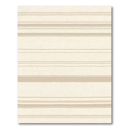 Cream Beige Linear Stripe Rug