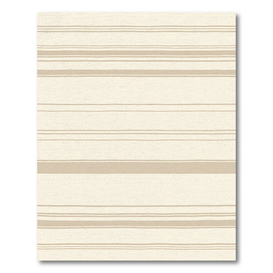Cream Beige Linear Stripe Rug