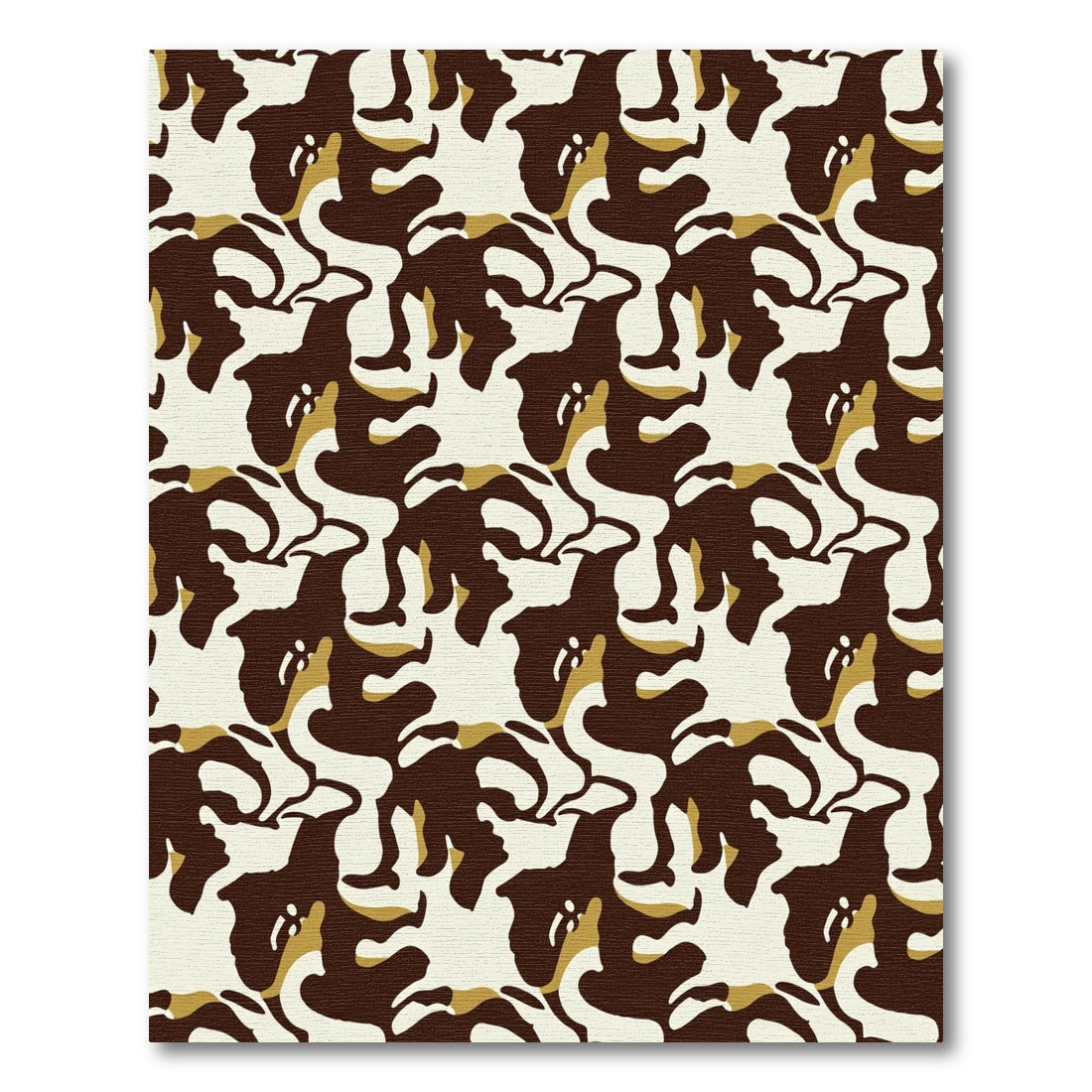 Brown Tan Abstract Organic Flow Rug