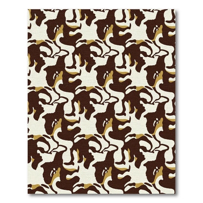 Brown Tan Abstract Organic Flow Rug