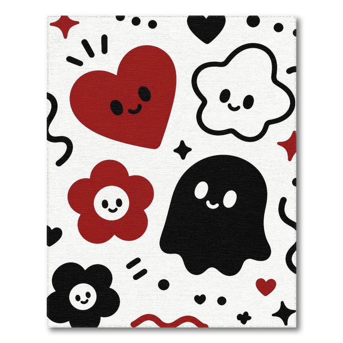 Cute Ghost Heart Kids Cartoon Washable Area Rug